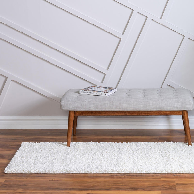Cozy Comfort Shag Collection Area Rug - Haven (White) Runner White  lifestyle 23