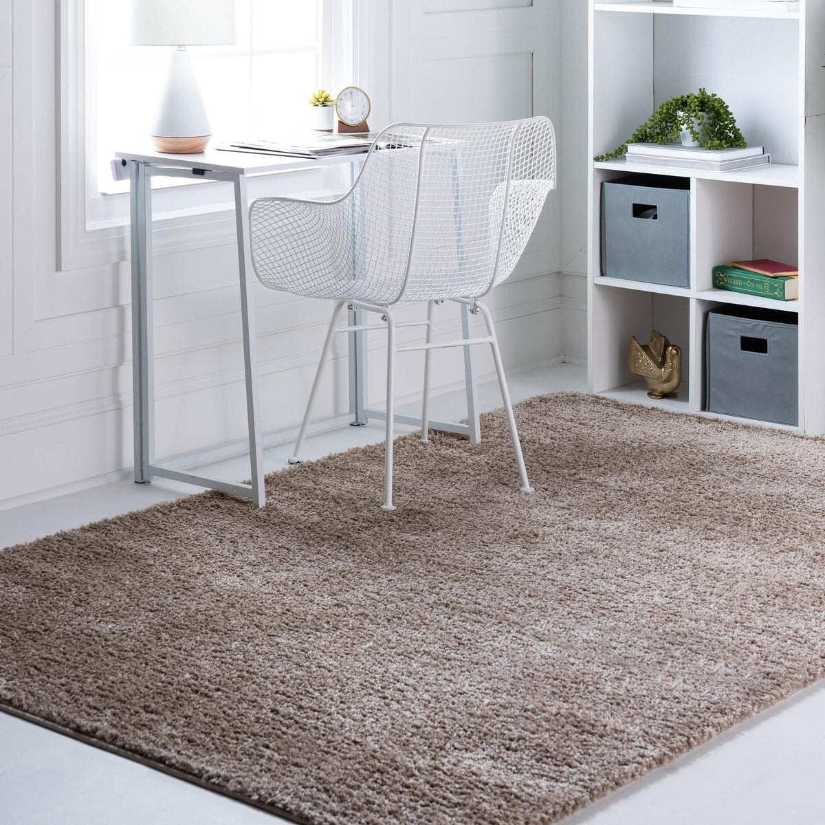Cozy Comfort Shag Collection Area Rug - Haven (Khaki) Rectangle Khaki  lifestyle 2