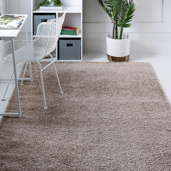 Cozy Comfort Shag Collection Area Rug - Haven (Khaki) Rectangle Khaki  lifestyle 3