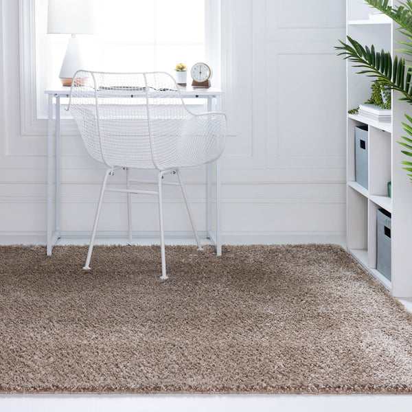 Cozy Comfort Shag Collection Area Rug - Haven (Khaki) Rectangle Khaki  lifestyle 4