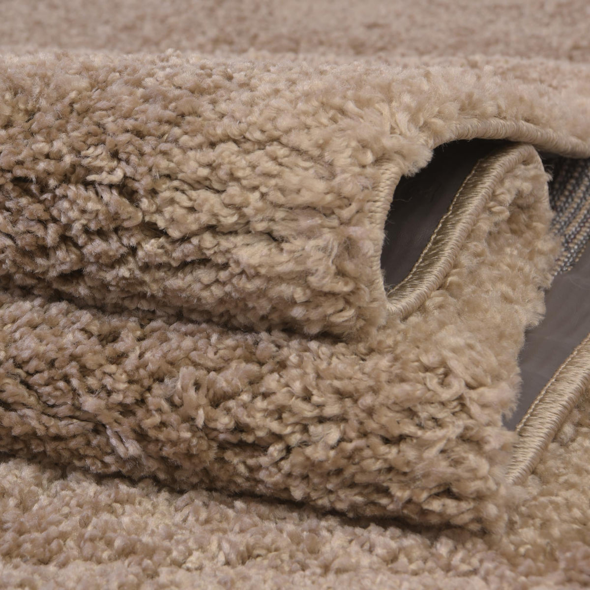 Cozy Comfort Shag Collection Area Rug - Haven (Khaki) Rectangle Khaki  lifestyle 13