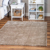 Cozy Comfort Shag Collection Area Rug - Haven (Khaki) Square Khaki  lifestyle 22