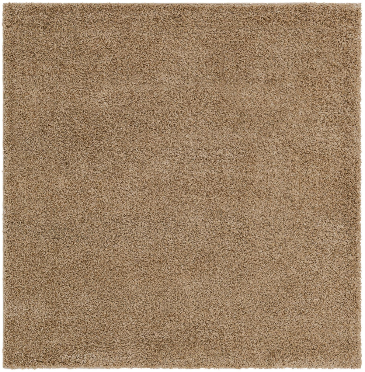 Cozy Comfort Shag Collection Area Rug - Haven (Khaki) Square Khaki  lifestyle 31