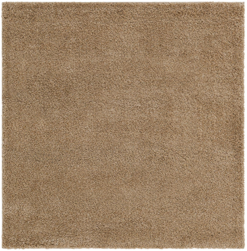 Cozy Comfort Shag Collection Area Rug - Haven (Khaki) Square Khaki  lifestyle 31