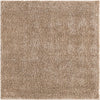 Cozy Comfort Shag Collection Area Rug - Haven (Khaki) Square Khaki  lifestyle 16
