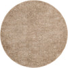 Cozy Comfort Shag Collection Area Rug - Haven (Khaki) Round Khaki  lifestyle 17