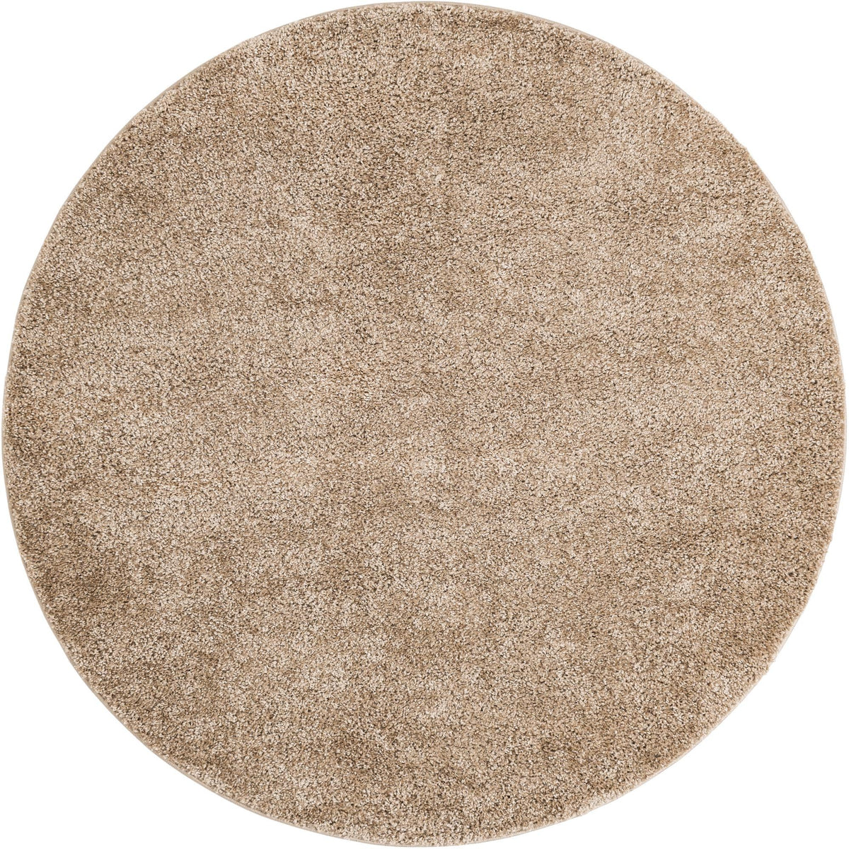 Cozy Comfort Shag Collection Area Rug - Haven (Khaki) Round Khaki  lifestyle 17
