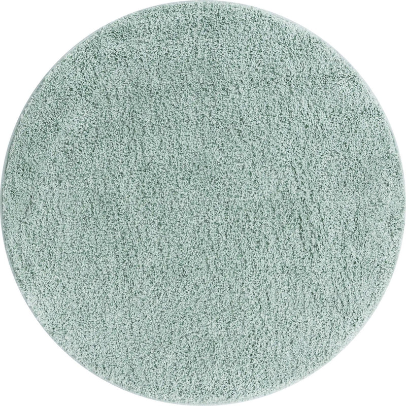 Cozy Comfort Shag Collection Area Rug - Haven (Sage Green) Round Sage Green  lifestyle 17