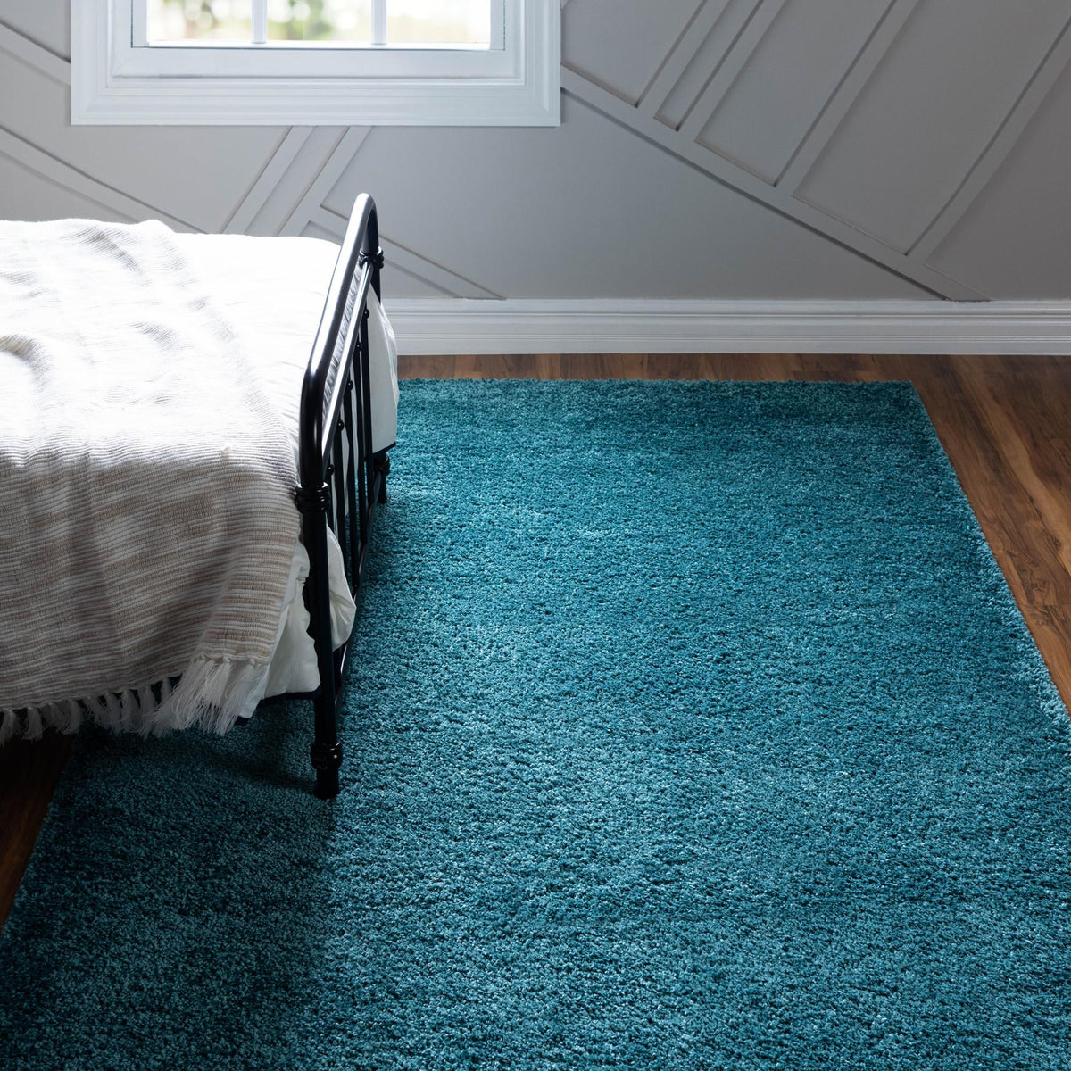 Cozy Comfort Shag Collection Area Rug - Haven (Turquoise) Rectangle Turquoise  lifestyle 3
