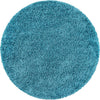 Cozy Comfort Shag Collection Area Rug - Haven (Turquoise) Round Turquoise  lifestyle 8