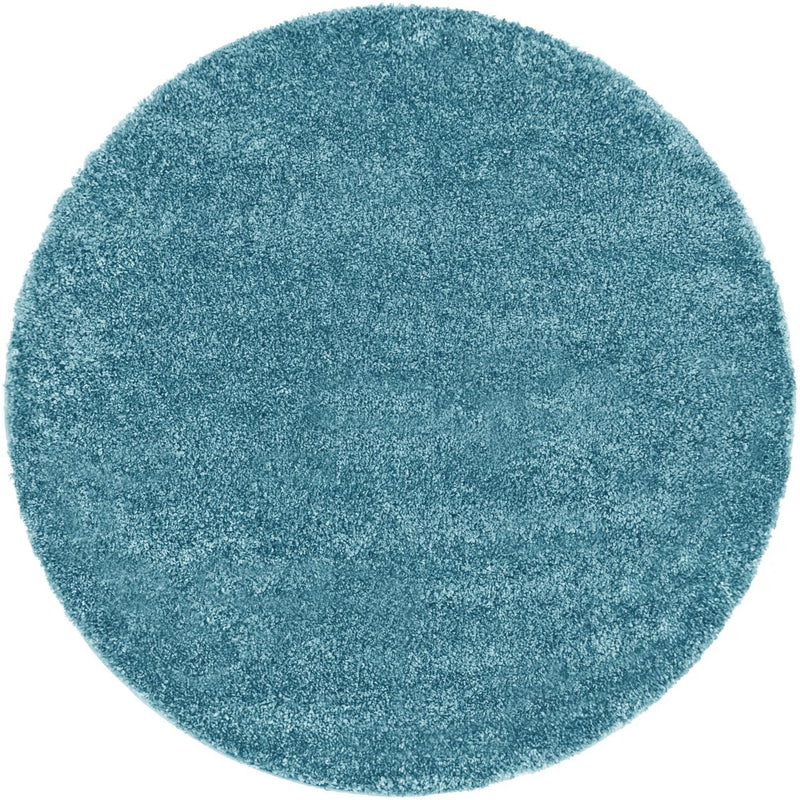 Cozy Comfort Shag Collection Area Rug - Haven (Turquoise) Round Turquoise  lifestyle 24