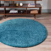Cozy Comfort Shag Collection Area Rug - Haven (Turquoise) Round Turquoise  lifestyle 11