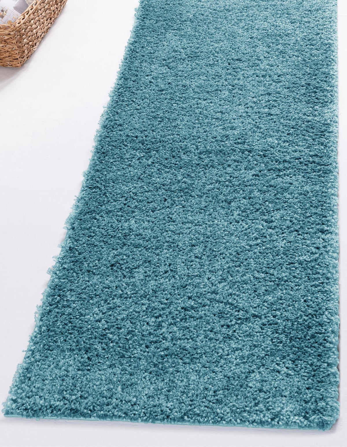 Cozy Comfort Shag Collection Area Rug - Haven (Turquoise) Runner Turquoise  lifestyle 42