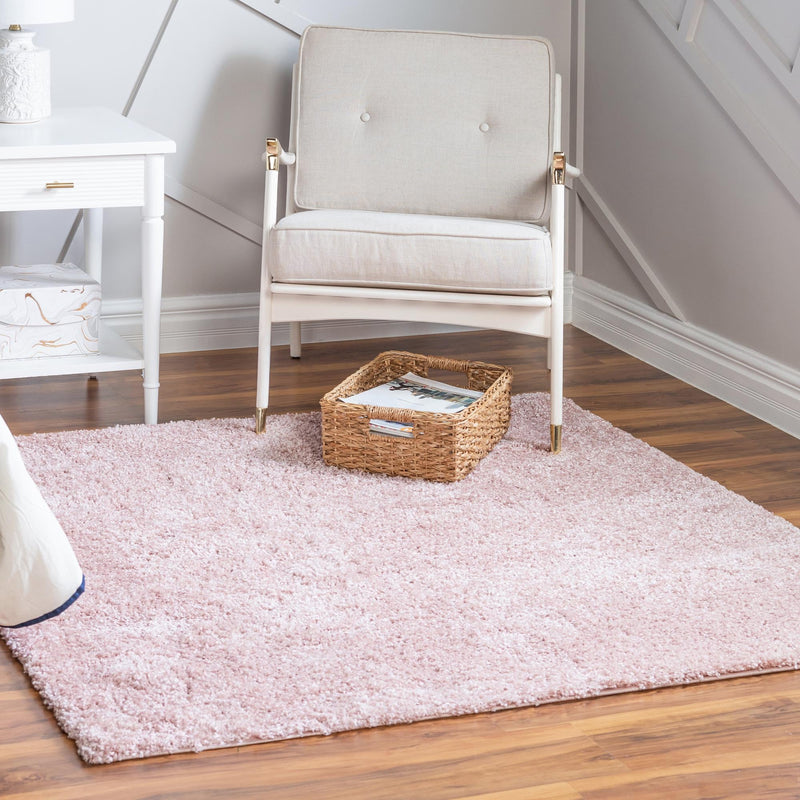 Cozy Comfort Shag Collection Area Rug - Haven (Pink) Square Pink  lifestyle 25