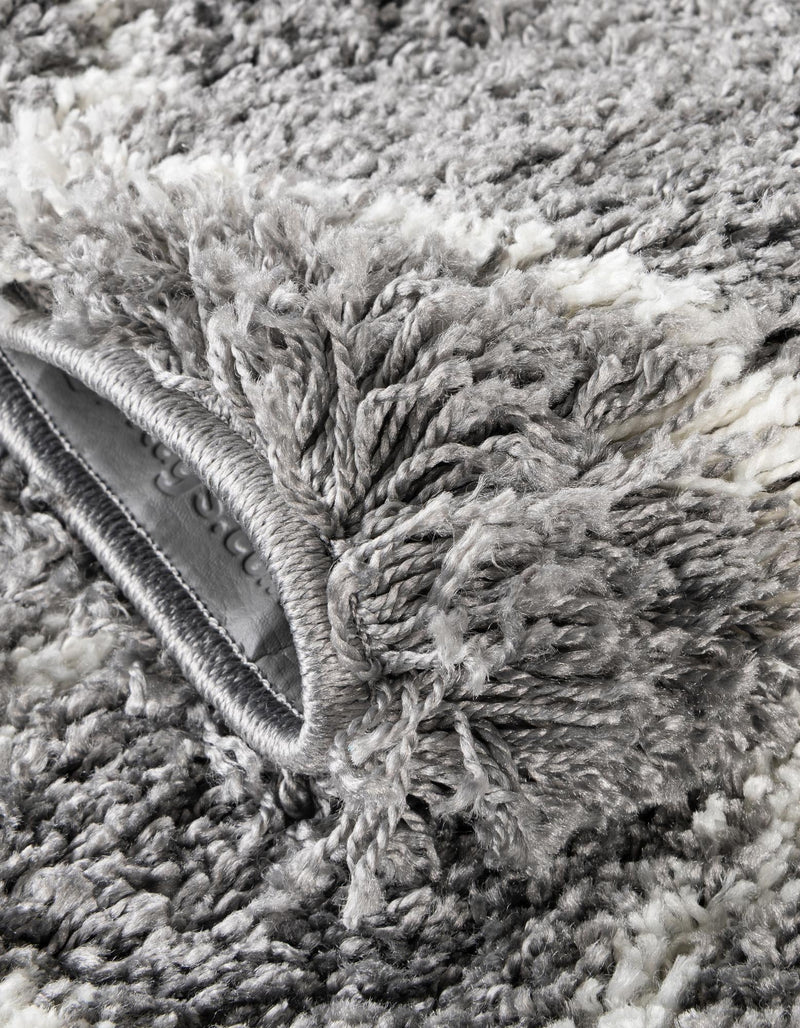 Cozy Haven Shag Collection Area Rug - Serenity (Cloud Gray) Round Cloud Gray  lifestyle 47