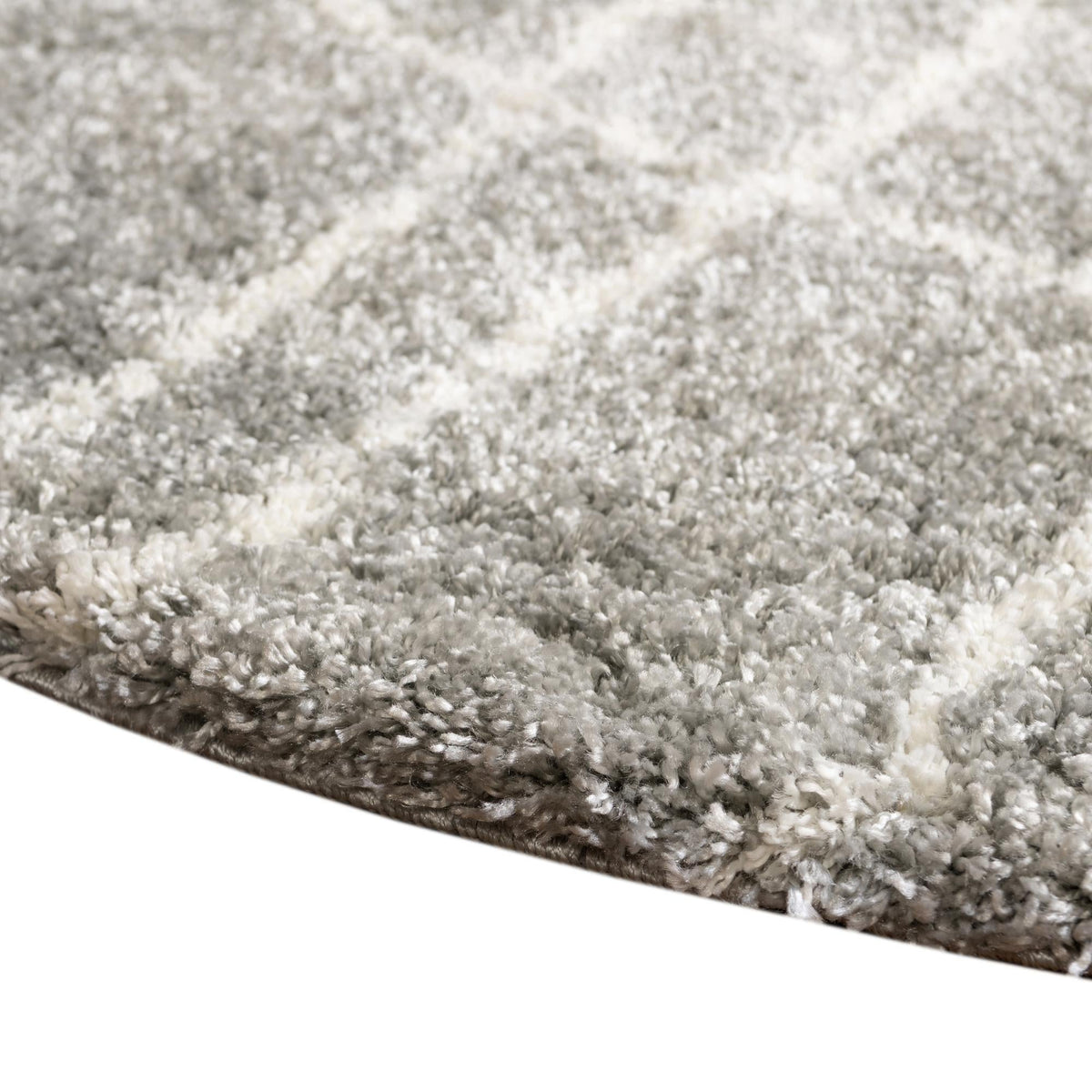 Cozy Haven Shag Collection Area Rug - Serenity (Cloud Gray) Round Cloud Gray  lifestyle 48