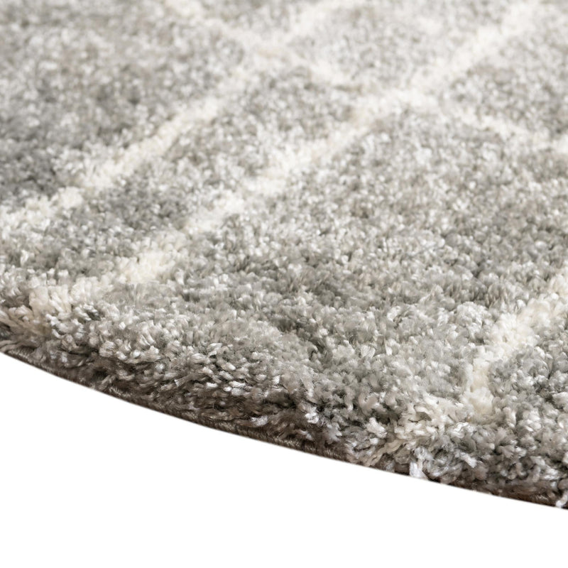 Cozy Haven Shag Collection Area Rug - Serenity (Cloud Gray) Round Cloud Gray  lifestyle 48