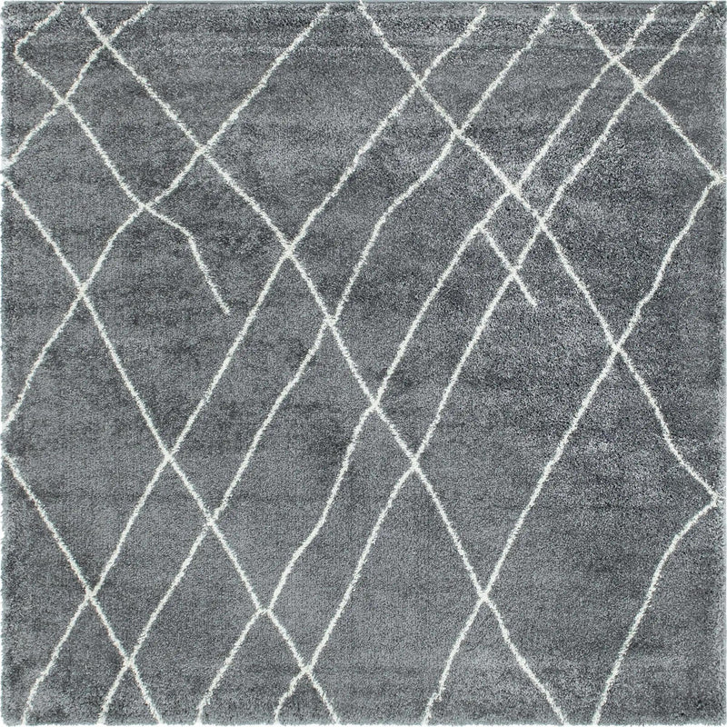 Cozy Haven Shag Collection Area Rug - Serenity (Pebble Gray) Square Pebble Gray  lifestyle 16