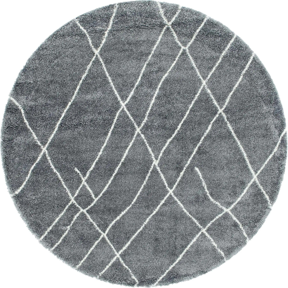 Cozy Haven Shag Collection Area Rug - Serenity (Pebble Gray) Round Pebble Gray  lifestyle 17