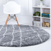 Cozy Haven Shag Collection Area Rug - Serenity (Pebble Gray) Round Pebble Gray  lifestyle 20