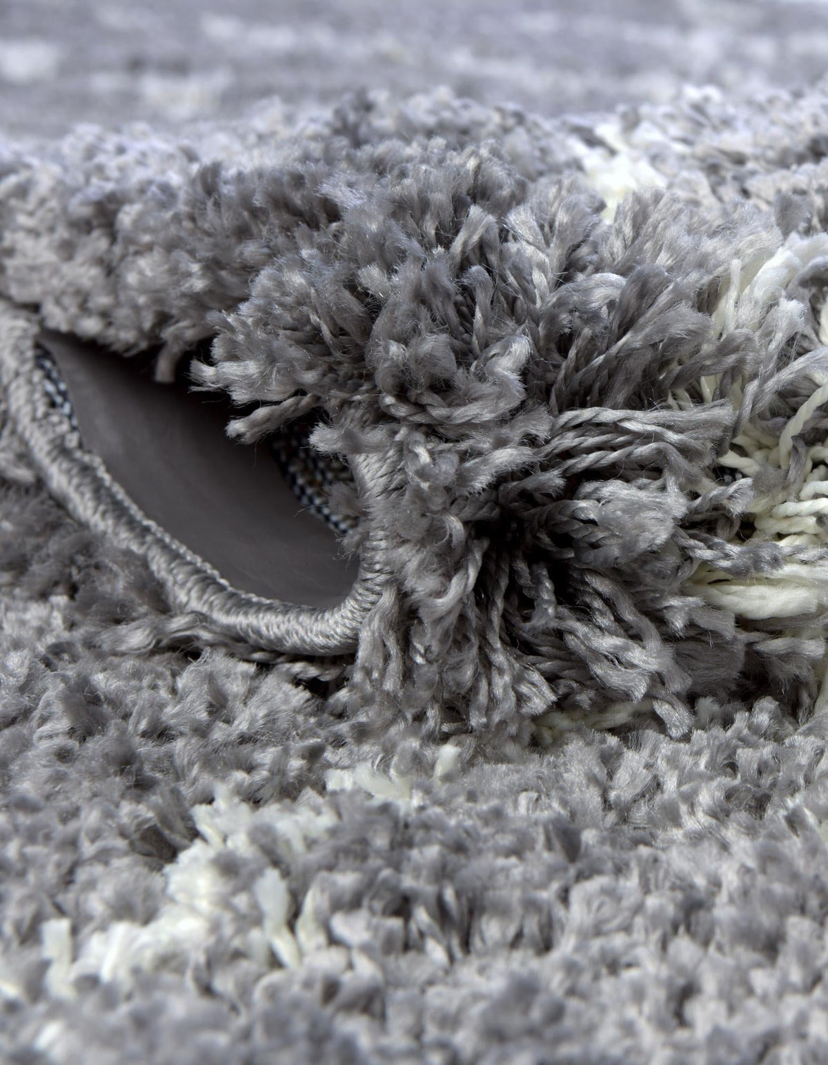 Cozy Haven Shag Collection Area Rug - Serenity (Pebble Gray) Round Pebble Gray  lifestyle 49