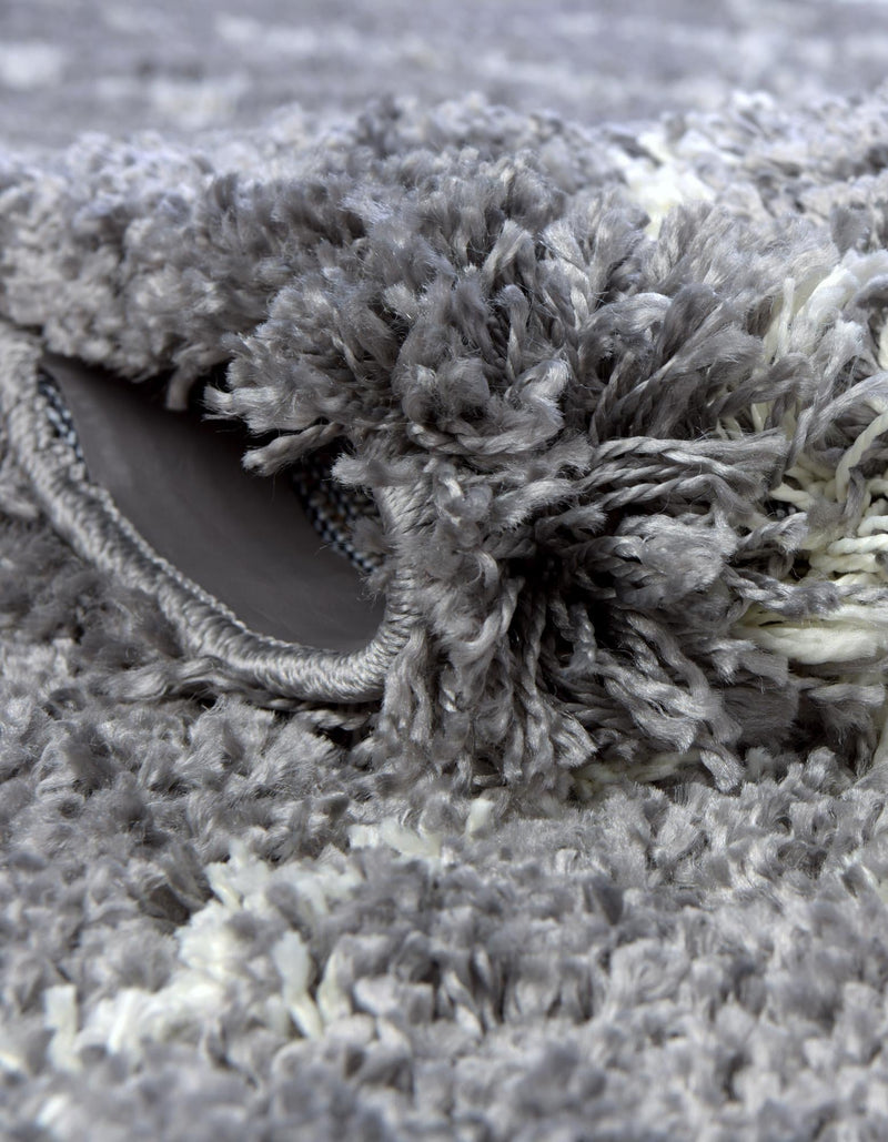 Cozy Haven Shag Collection Area Rug - Serenity (Pebble Gray) Round Pebble Gray  lifestyle 49