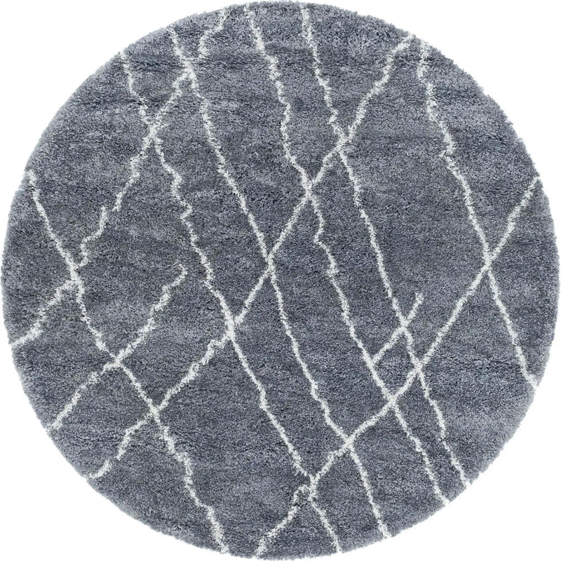 Cozy Haven Shag Collection Area Rug - Serenity (Pebble Gray) Round Pebble Gray  lifestyle 29