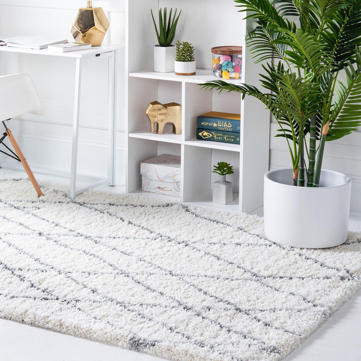 Cozy Haven Shag Collection Area Rug - Serenity (Ivory) Rectangle Ivory  lifestyle 2