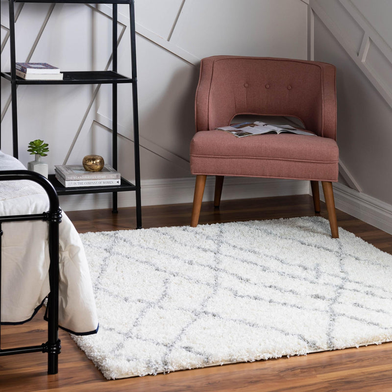 Cozy Haven Shag Collection Area Rug - Serenity (Ivory) Square Ivory  lifestyle 29