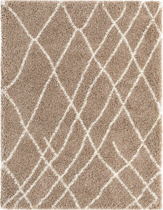 Cozy Haven Shag Collection Area Rug - Serenity (Khaki) Rectangle Khaki Main