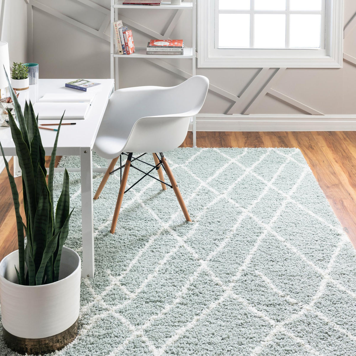 Cozy Haven Shag Collection Area Rug - Serenity (Sage Green) Rectangle Sage Green  lifestyle 3