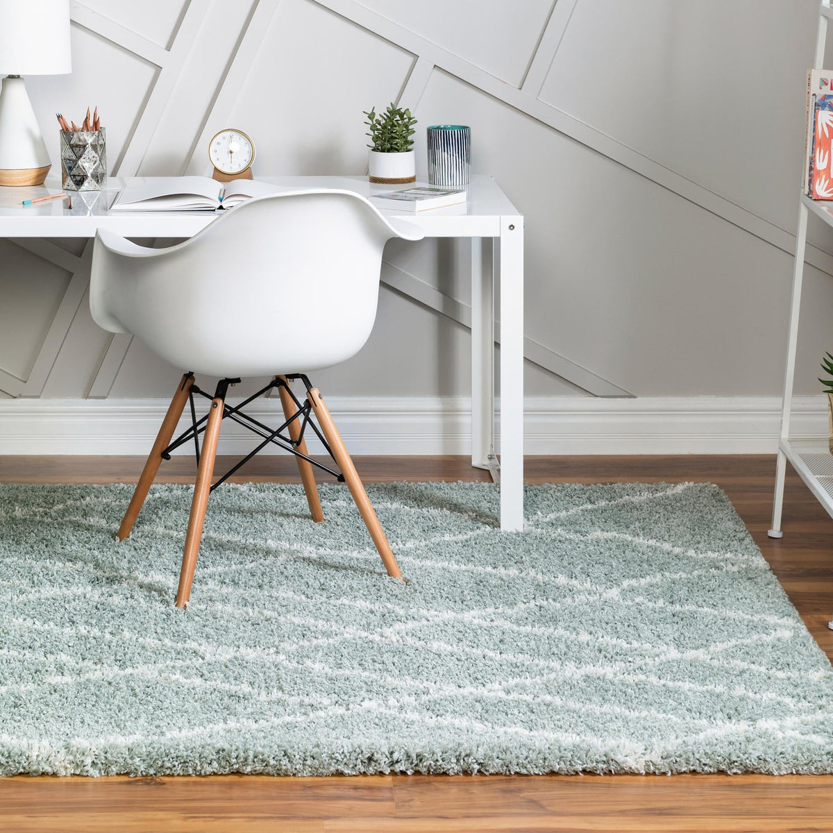 Cozy Haven Shag Collection Area Rug - Serenity (Sage Green) Rectangle Sage Green  lifestyle 4