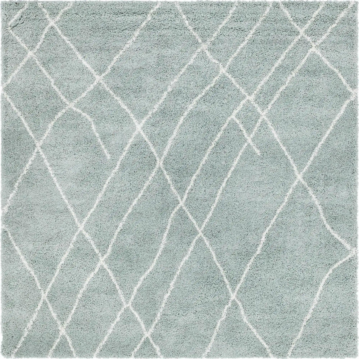 Cozy Haven Shag Collection Area Rug - Serenity (Sage Green) Square Sage Green  lifestyle 16