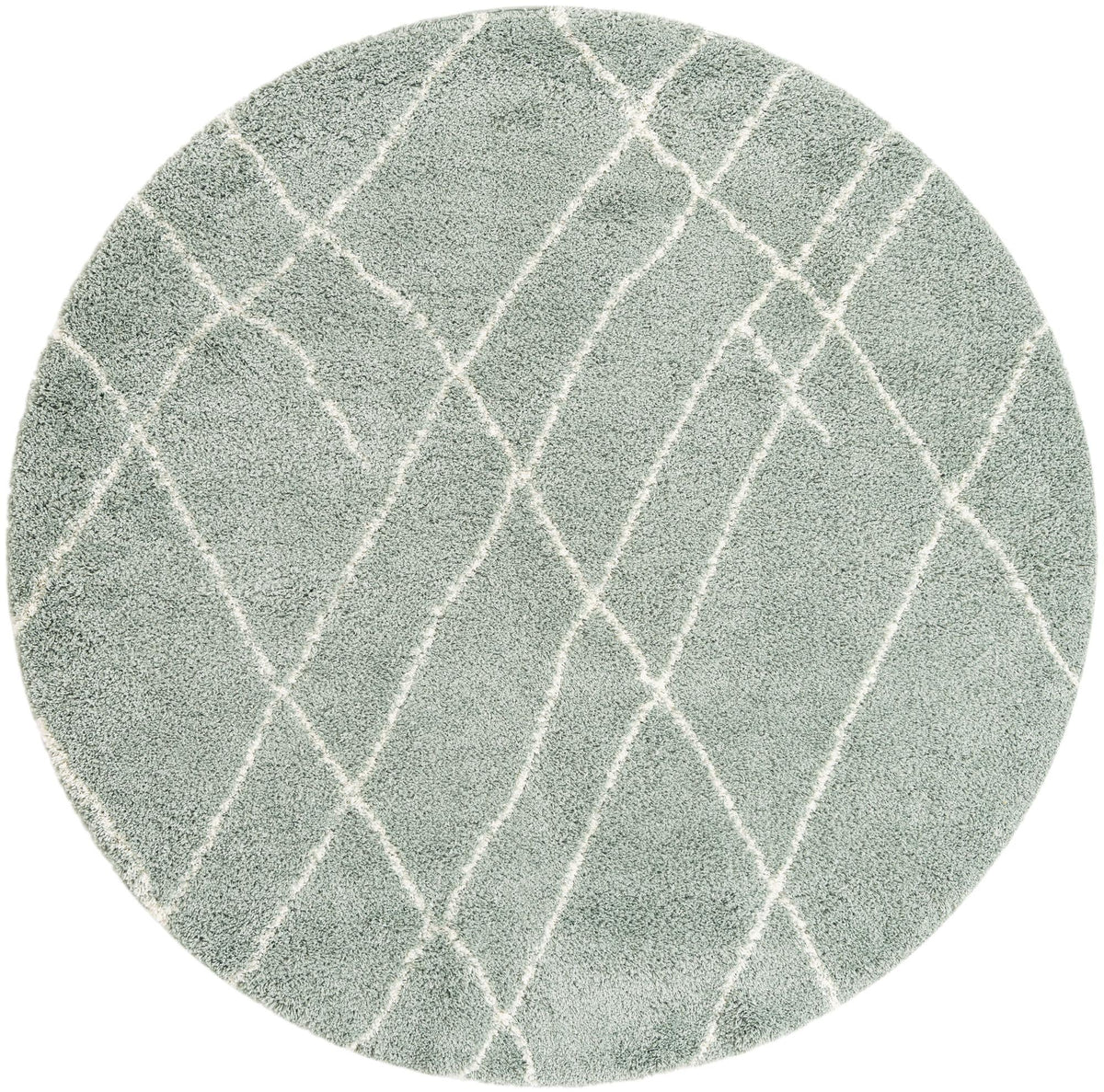 Cozy Haven Shag Collection Area Rug - Serenity (Sage Green) Round Sage Green  lifestyle 17