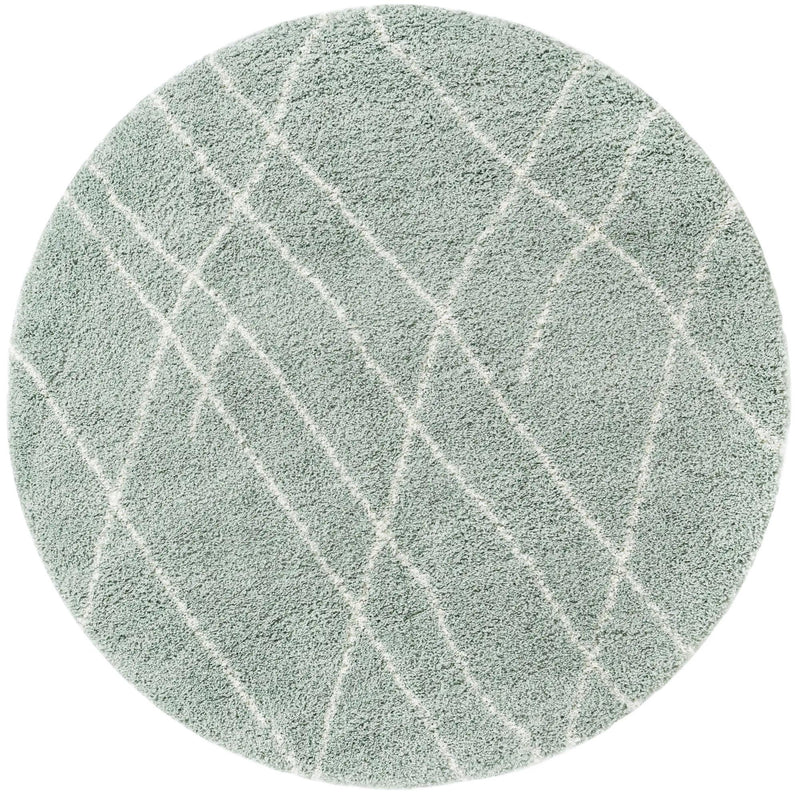 Cozy Haven Shag Collection Area Rug - Serenity (Sage Green) Round Sage Green  lifestyle 24
