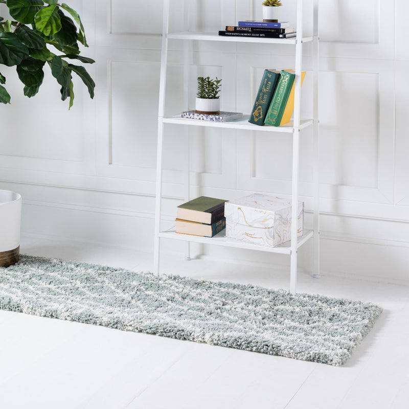 Cozy Haven Shag Collection Area Rug - Serenity (Sage Green) Runner Sage Green  lifestyle 24