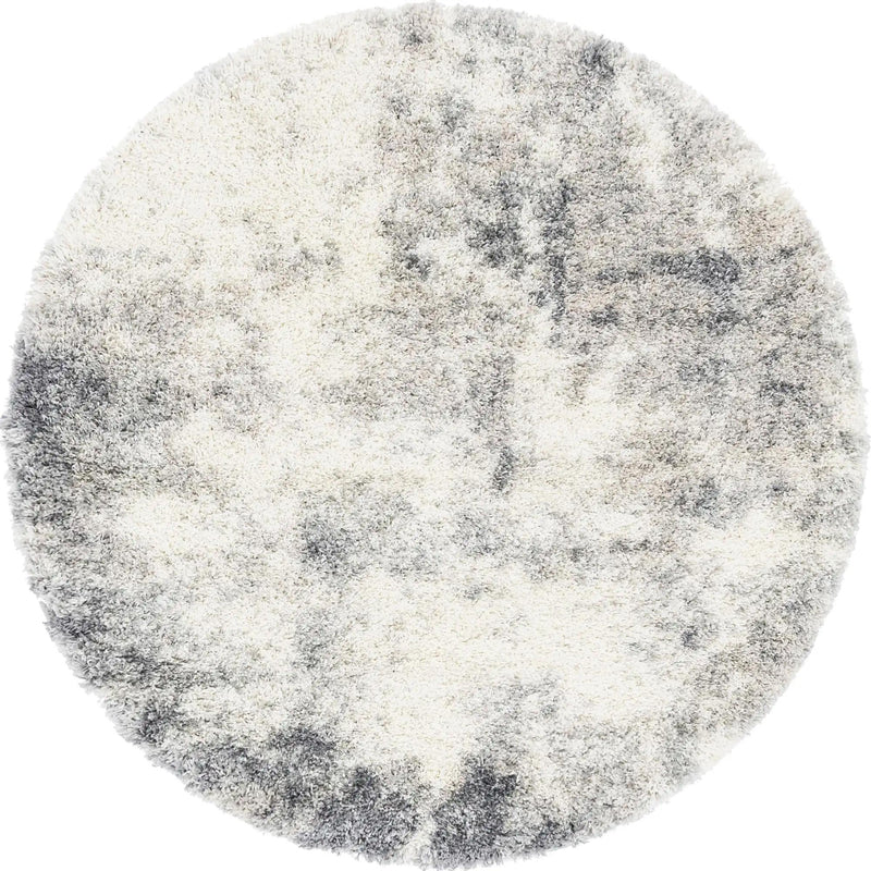Cozy Haven Shag Collection Area Rug -  Tranquility (Pebble Gray) Round Pebble Gray  lifestyle 20