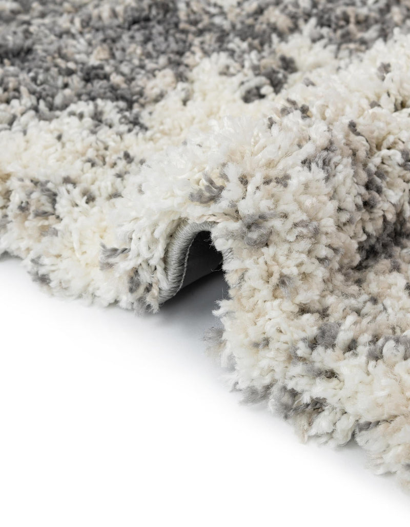 Cozy Haven Shag Collection Area Rug -  Tranquility (Pebble Gray) Round Pebble Gray  lifestyle 45