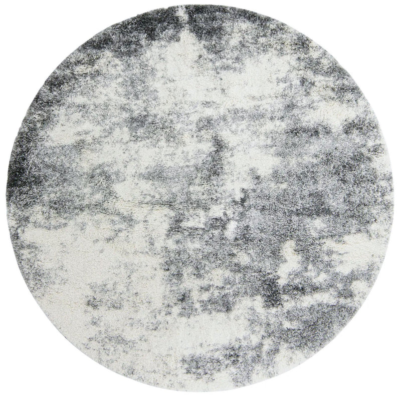 Cozy Haven Shag Collection Area Rug -  Tranquility (Smoke Gray) Round Smoke Gray  lifestyle 16