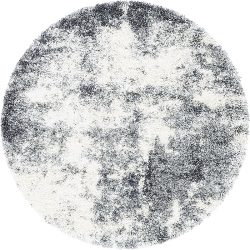 Cozy Haven Shag Collection Area Rug -  Tranquility (Smoke Gray) Round Smoke Gray  lifestyle 23