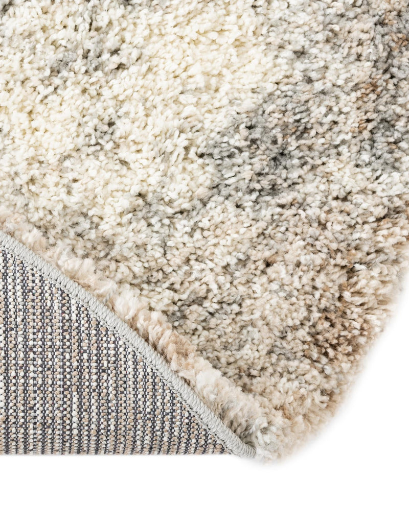 Cozy Haven Shag Collection Area Rug -  Tranquility (Khaki) Round Khaki  lifestyle 31