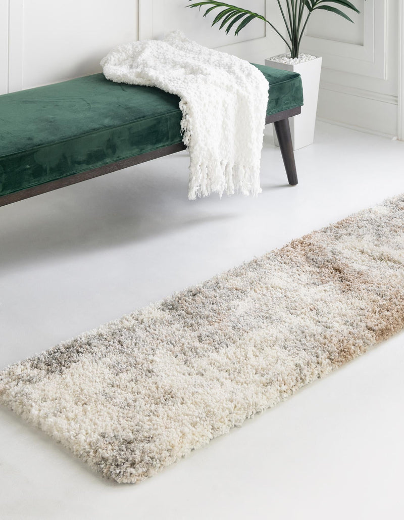 Cozy Haven Shag Collection Area Rug -  Tranquility (Khaki) Runner Khaki  lifestyle 24
