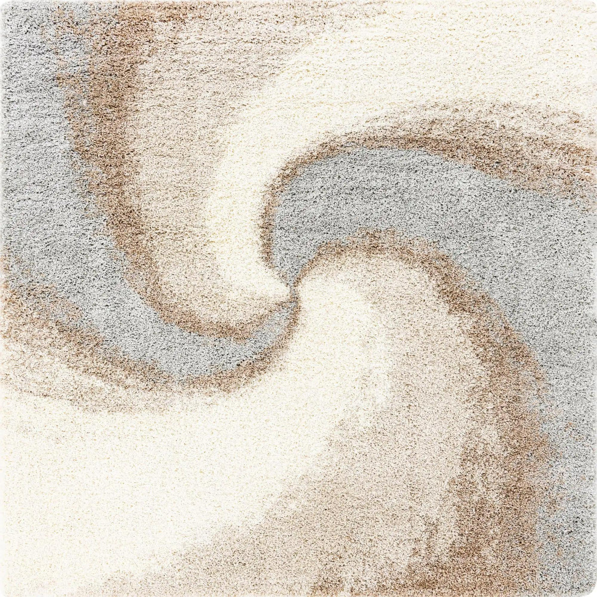 Cozy Haven Shag Collection Area Rug -  Oasis Square Khaki  lifestyle 109