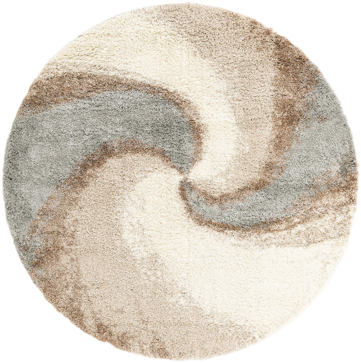 Cozy Haven Shag Collection Area Rug -  Oasis Round Khaki  lifestyle 108