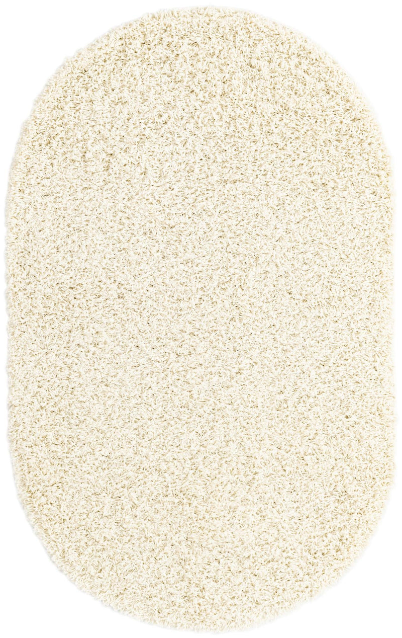 Plush Oasis Collection Area Rug - Serenity (Pure Ivory) Oval Pure Ivory  lifestyle 19