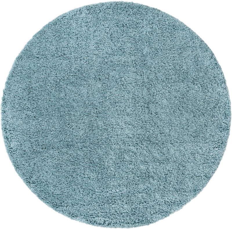 Plush Oasis Collection Area Rug - Serenity (Light Slate Blue) Round Light Slate Blue  lifestyle 12