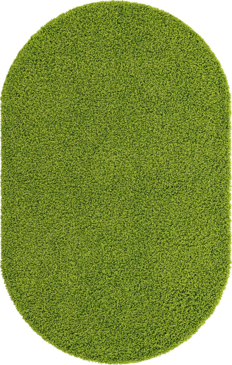 Plush Oasis Collection Area Rug - Serenity (Grass Green) Oval Grass Green  lifestyle 23
