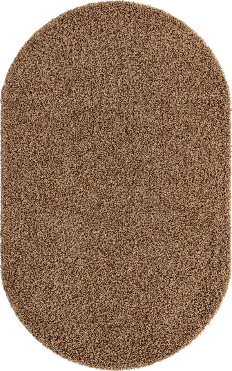 Plush Oasis Collection Area Rug - Serenity (Sandy Brown) Oval Sandy Brown  lifestyle 18