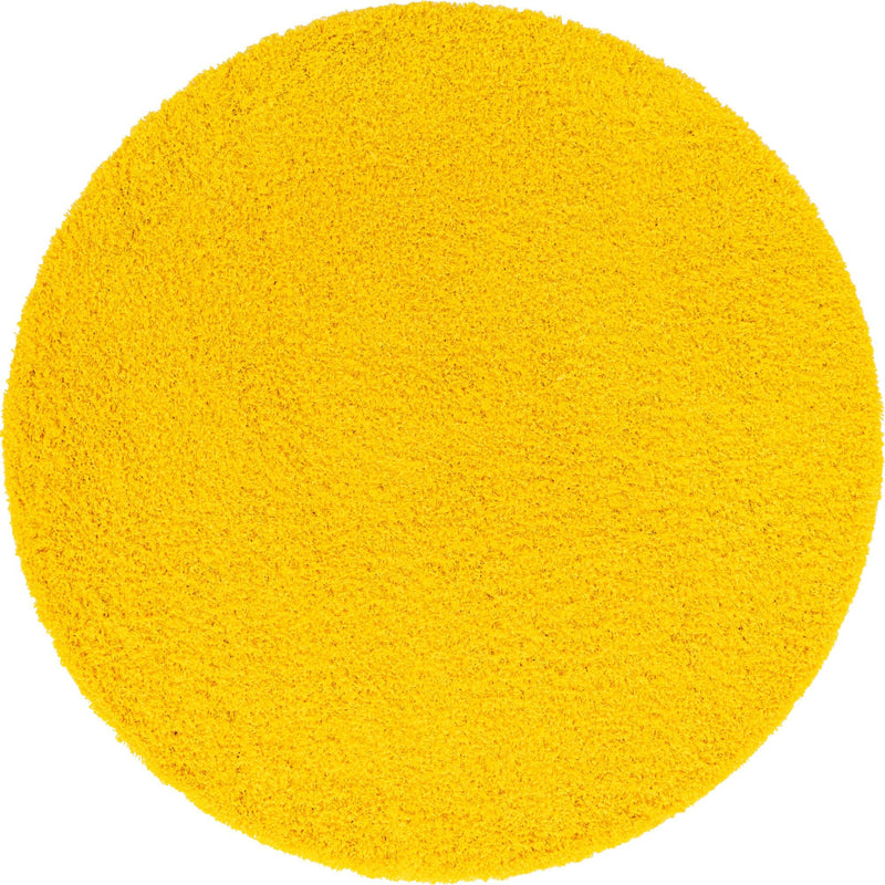 Plush Oasis Collection Area Rug - Serenity (Tuscan Sun Yellow) Round Tuscan Sun Yellow  lifestyle 12