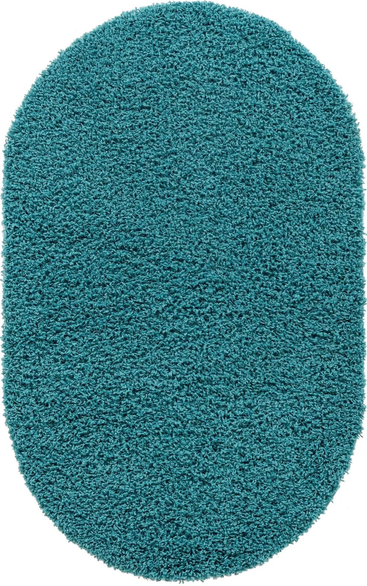 Plush Oasis Collection Area Rug - Serenity (Deep Aqua Blue) Oval Deep Aqua Blue Main